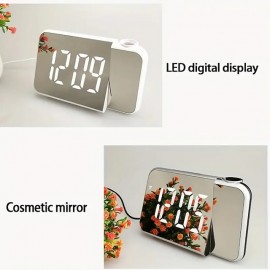 Digital Projection Alarm Clock For Bedroom Large LED Alarm Clock With 180 Projector On Ceiling Wall Projection Dimmer
