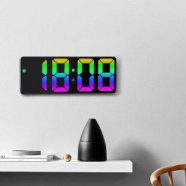 Digital Alarm Clock Color Font LED Display Bedroom Electronic Desktop Alarm Clock
