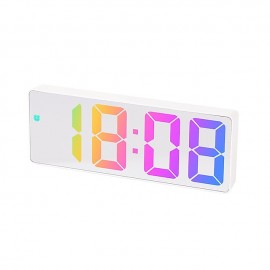 Digital Alarm Clock Color Font LED Display Bedroom Electronic Desktop Alarm Clock
