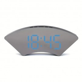 Creative Alarm Clock Fan-shaped Alarm Clock Snooze Alarm Clock Bedside Student Alarm Clock Modern Simple Multi-function Alarm Clock USB Charging Cable No Battery
