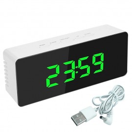 LED Light Mirror Alarm Clock with Dimmer Nap Temperature Function for Office Bedroom Travel Digital Clock Home Decor
