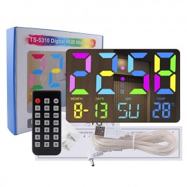 Color Large Font Alarm Clock LED Clock Bedside Clock Large Screen Electronic Clock Wall Clock
