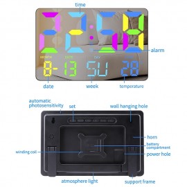 Color Large Font Alarm Clock LED Clock Bedside Clock Large Screen Electronic Clock Wall Clock

