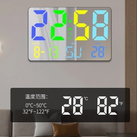 Color Large Font Alarm Clock LED Clock Bedside Clock Large Screen Electronic Clock Wall Clock
