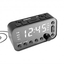 Digital Alarm Clock DAB/FM Radio Backup Dual Alarm Settings Jumbo Screen Display Electronic Desktop Clock with Snooze Function
