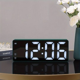 Digital Electronic Alarm Clock Large LED Alarm Clock With Temperature Display 12/24 Hours Snooze USB Plug Or AAA Power Supply Suitable For Bedroom And Living Room (No Batteries And Adapters)
