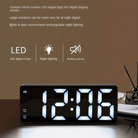 Digital Electronic Alarm Clock Large LED Alarm Clock With Temperature Display 12/24 Hours Snooze USB Plug Or AAA Power Supply Suitable For Bedroom And Living Room (No Batteries And Adapters)
