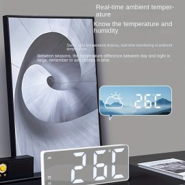Digital Electronic Alarm Clock Large LED Alarm Clock With Temperature Display 12/24 Hours Snooze USB Plug Or AAA Power Supply Suitable For Bedroom And Living Room (No Batteries And Adapters)
