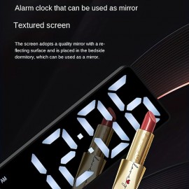 Digital Electronic Alarm Clock Large LED Alarm Clock With Temperature Display 12/24 Hours Snooze USB Plug Or AAA Power Supply Suitable For Bedroom And Living Room (No Batteries And Adapters)
