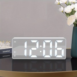 Digital Electronic Alarm Clock Large LED Alarm Clock With Temperature Display 12/24 Hours Snooze USB Plug Or AAA Power Supply Suitable For Bedroom And Living Room (No Batteries And Adapters)
