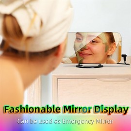 8813 Dynamic RGB Digital Alarm Clock Automatic Dimming Large HD Display Desktop Alarm Clock Dual USB Output Mirror LED Electronic Clock

