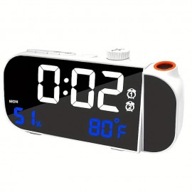 Multifunctional Radio Alarm Clock Student Specific Desktop Electronic Clock LED Night Light Projection Clock
