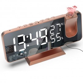 8827 Digital LED Desktop Alarm Clock Desktop Electronic Equipment FM Radio Display Temperature And Humidity Electronic Clock
