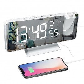 8827 Digital LED Desktop Alarm Clock Desktop Electronic Equipment FM Radio Display Temperature And Humidity Electronic Clock
