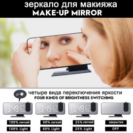 8827 Digital LED Desktop Alarm Clock Desktop Electronic Equipment FM Radio Display Temperature And Humidity Electronic Clock
