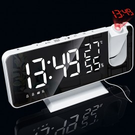 8827 Digital LED Desktop Alarm Clock Desktop Electronic Equipment FM Radio Display Temperature And Humidity Electronic Clock
