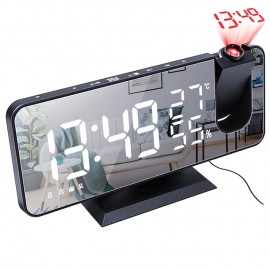 8827 Digital LED Desktop Alarm Clock Desktop Electronic Equipment FM Radio Display Temperature And Humidity Electronic Clock
